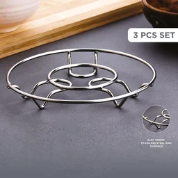 Stainless Steel Wire Trivet Set – Heat-Resistant 3-Pack