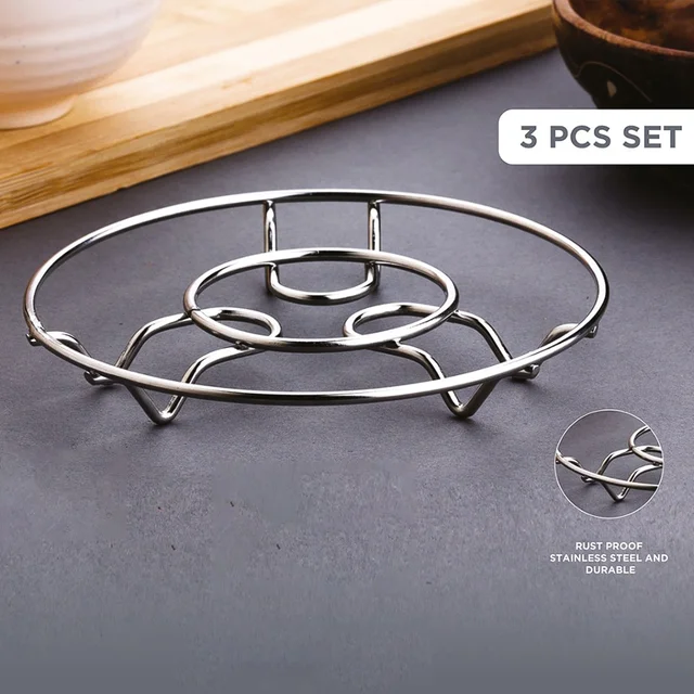 Stainless Steel Wire Trivet Set – Heat-Resistant 3-Pack
