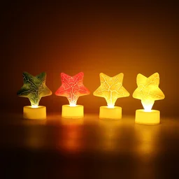 Star LED Tealight Candles (Set of 4) – Flameless Festive Decor