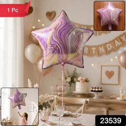 Star Marble Foil Balloon – Bright Party Decor for Celebrations