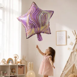 Star Marble Foil Balloon – Bright Party Decor for Celebrations