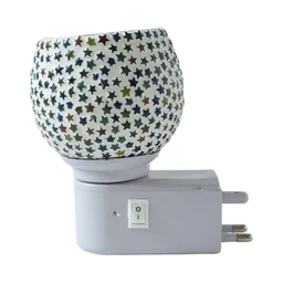 Star Pattern Mosaic Night Lamp – Warm Ambient Plug-In Light