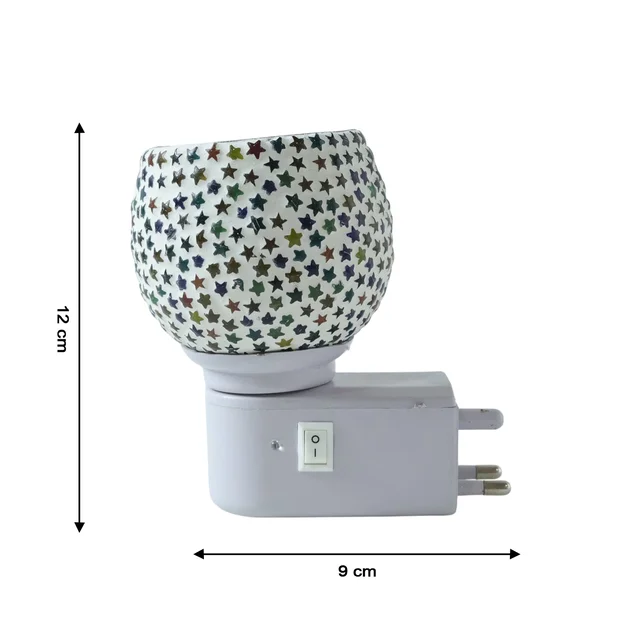 Star Pattern Mosaic Night Lamp – Warm Ambient Plug-In Light