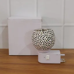 Star Pattern Mosaic Night Lamp – Warm Ambient Plug-In Light