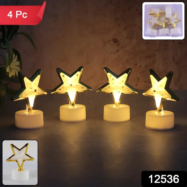 Star Shaped Flameless LED Candles – Set of 4 for Home Decor