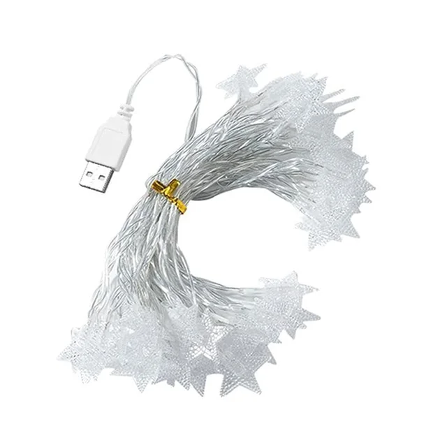Star String Lights – USB Powered 20 LED Warm White Fairy Lights