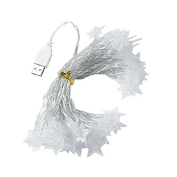Star String Lights – USB Powered 20 LED Warm White Fairy Lights