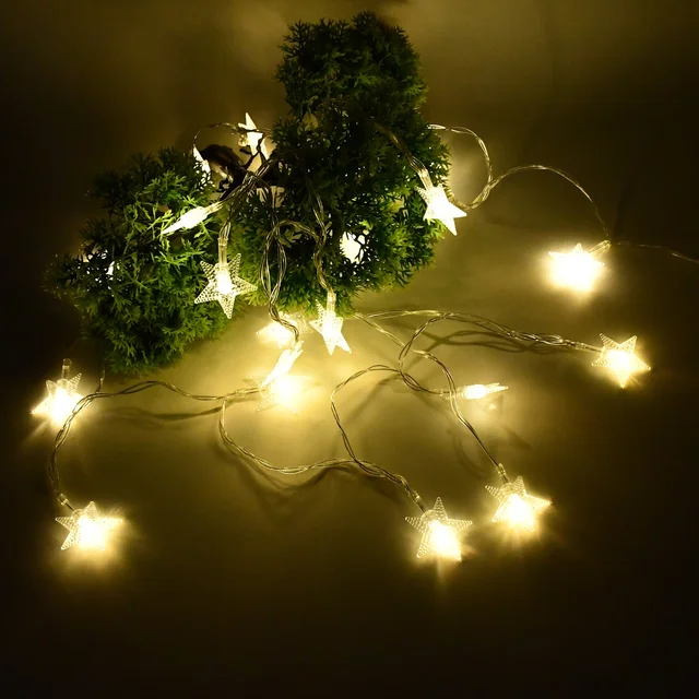 Star String Lights – USB Powered 20 LED Warm White Fairy Lights