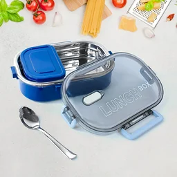 Steel Lunch Box – Airtight, Leak-Proof, Dual Compartment 1000ml