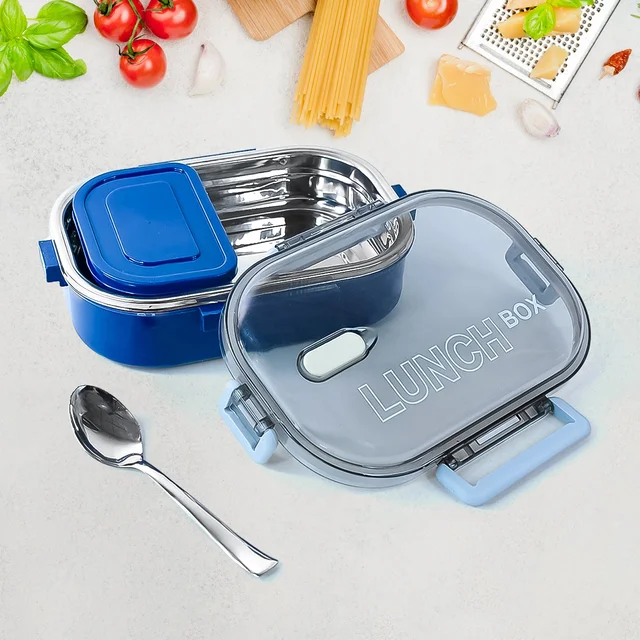 Steel Lunch Box – Airtight, Leak-Proof, Dual Compartment 1000ml