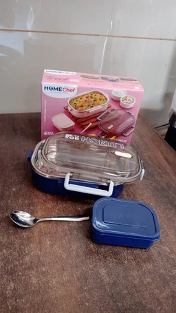 Steel Lunch Box – Airtight, Leak-Proof, Dual Compartment 1000ml