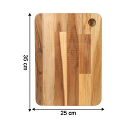 Steel Oak Cutting Board – Durable 35x25 cm with Wooden Handle