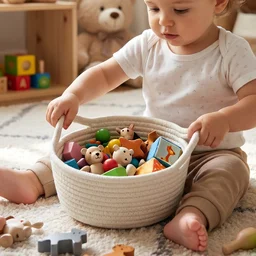Storage Basket – Handwoven Cotton Rope for Organizing and Decor