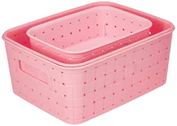 Storage Baskets Set – Food-Grade Plastic, Sky Blue | Organivo