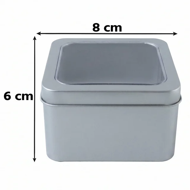 Storage Tin Box – Durable, Clear-Window with Secure Lid for Small Items