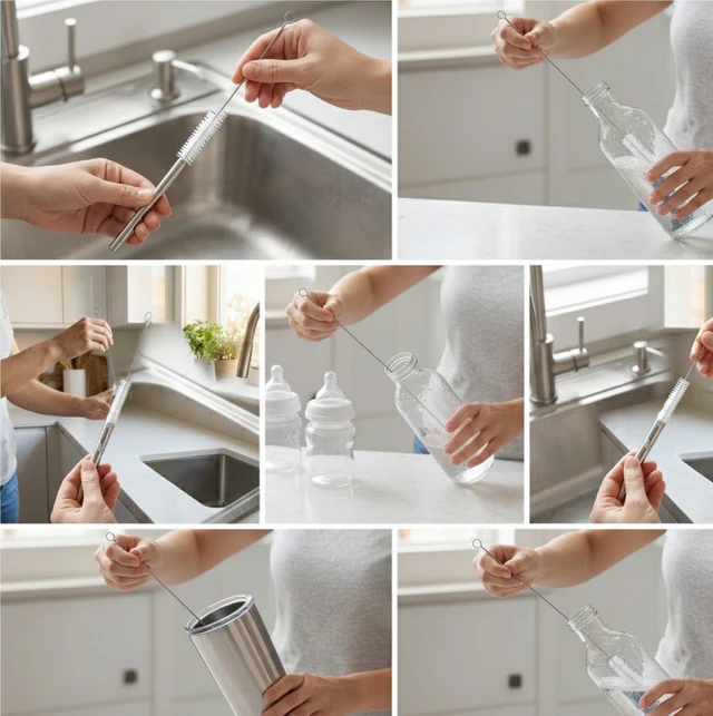 Straw Cleaning Brush – Stainless Steel & Nylon | storenzo