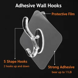 Strong Adhesive Wall Hook – No Drilling, Space Saver for Home