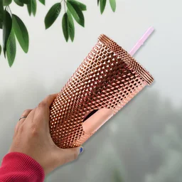 Studded Tumbler – Double Walled Cold Cup with Straw Lid