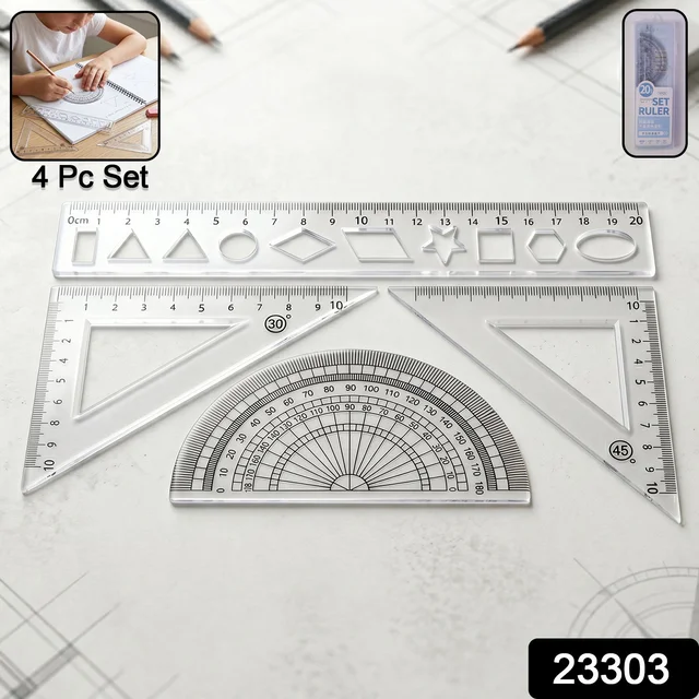 Student Geometry Ruler Set – Accurate 20cm Drawing Tools