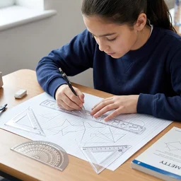 Student Geometry Ruler Set – Accurate 20cm Drawing Tools