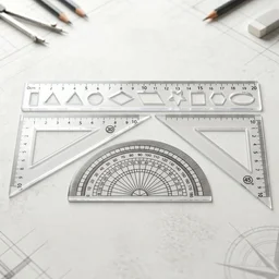 Student Geometry Ruler Set – Accurate 20cm Drawing Tools