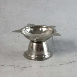 Sunflower Diya Stand – Big Stainless Steel Oil Lamp Holder