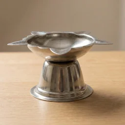 Sunflower Diya Stand – Big Stainless Steel Oil Lamp Holder