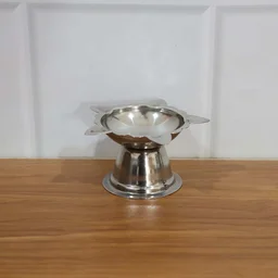 Sunflower Diya Stand – Big Stainless Steel Oil Lamp Holder