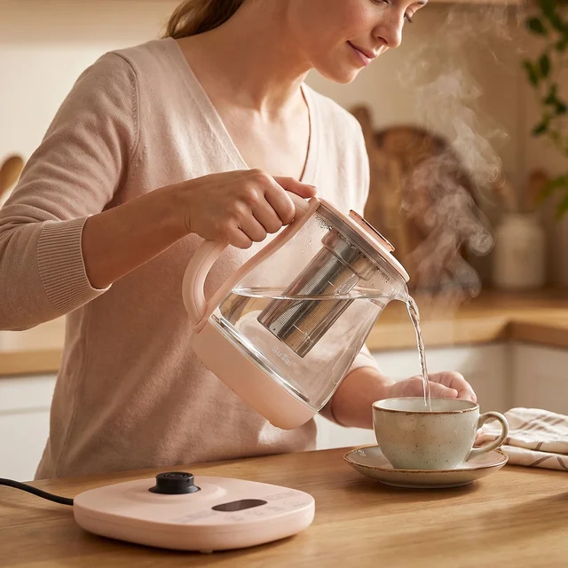 Suta Electric Glass Kettle 2.3L Tea Maker with Infuser and Temperature Control (1 Pc)