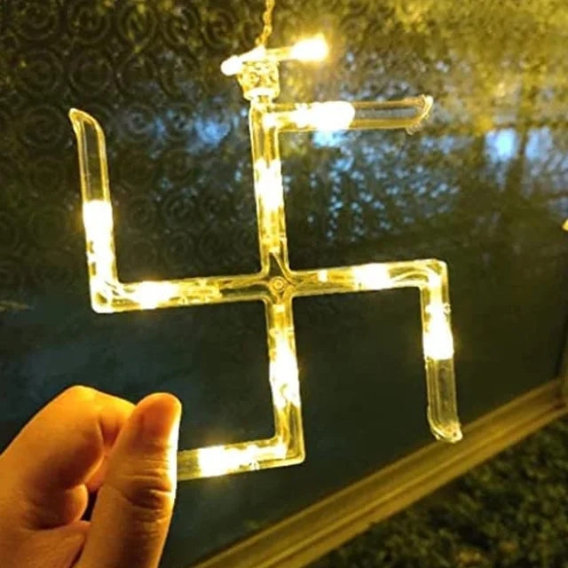 Swastik Om LED String Lights – 12 Props for Diwali Decor | Styleva