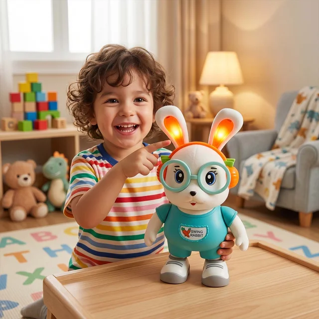 Swing Rabbit Musical Toy – Light-Up Ears & Interactive Play