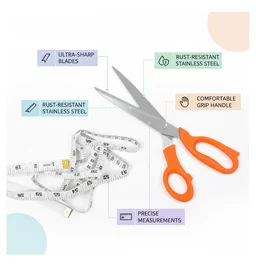 Tailor Scissors with Measuring Tape – Sharp Fabric Shears | Styleva