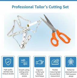 Tailor Scissors with Measuring Tape – Sharp Fabric Shears | Styleva
