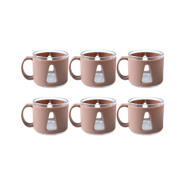 Tea Cup Set – Elegant 6-Piece Ceramic Round Serving Set