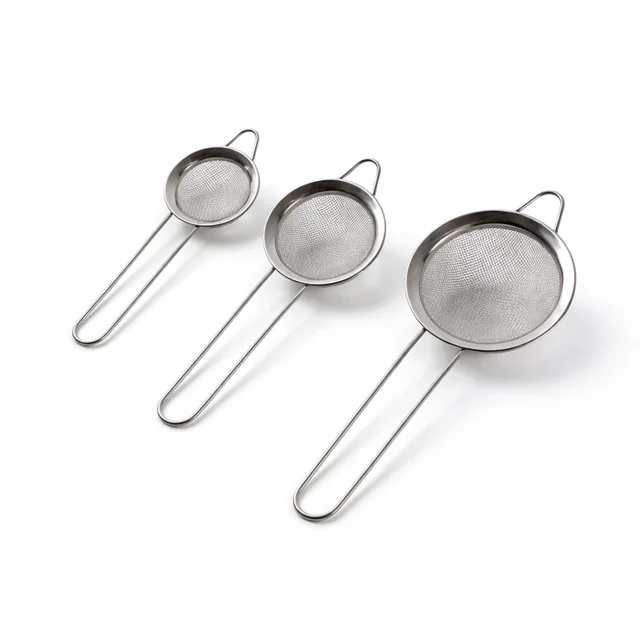 Tea Strainer – Stainless Steel 3-Piece Set with Fine Mesh