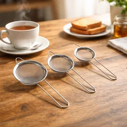 Tea Strainer – Stainless Steel 3-Piece Set with Fine Mesh