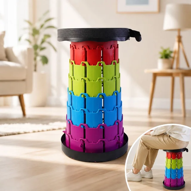 Telescopic Folding Stool – Portable, Adjustable Camping Seat