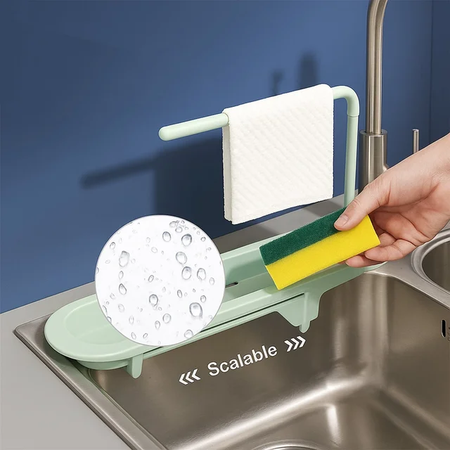 Telescopic Sink Storage Rack – Adjustable & Space-Saving
