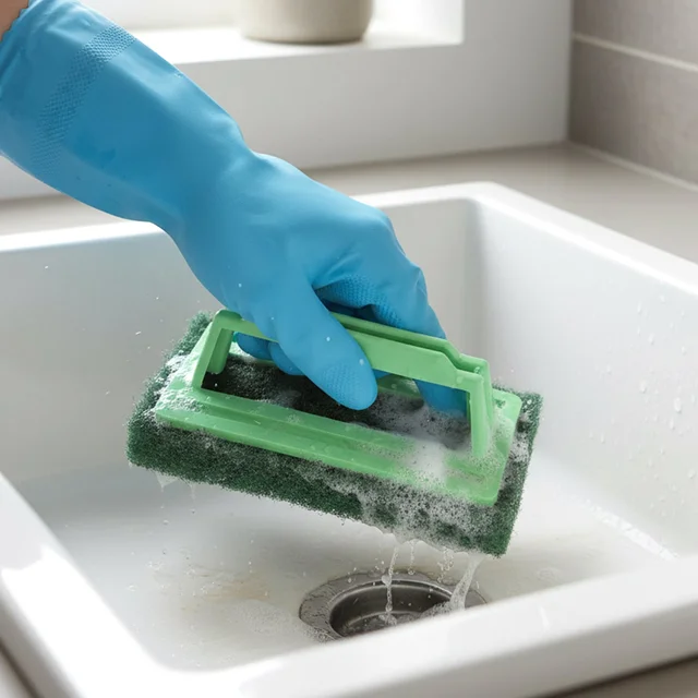 Tile Cleaning Scrubber Brush – Tough Stain Removal | Velvet Wipe