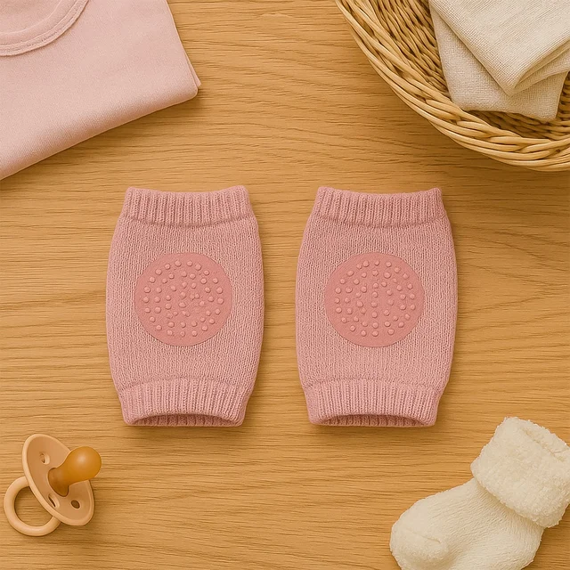 Toddler Knee Protectors – Pink Wool Knit Leg Warmers
