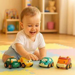Toddler Toy Cars Set – 12-Piece Colorful Pull Back Vehicles