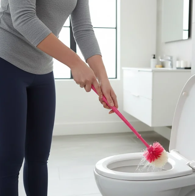 Toilet Cleaner Brush – Long Handle, Round Head | Velvet Wipe