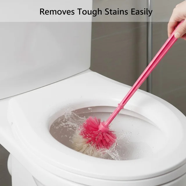 Toilet Cleaner Brush – Long Handle, Round Head | Velvet Wipe