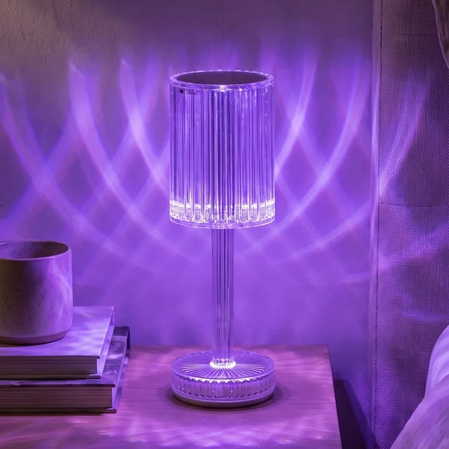 Touch Control RGB Crystal LED Table Lamp with Remote Control (1 Set)