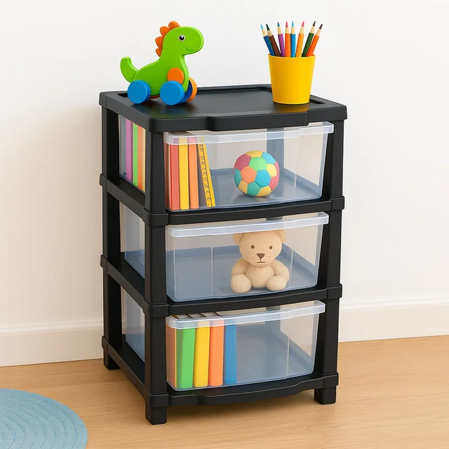 Transparent 3-Layer Drawer Organizer – Smooth Pull-Out Storage