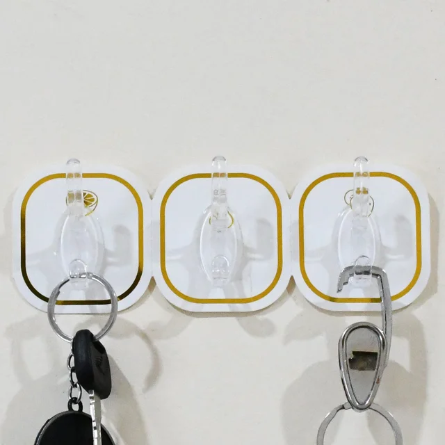 Transparent Adhesive Hooks (6 Pcs) – Strong & Reusable | GlimmerHome