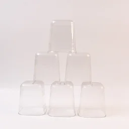 Transparent Diamond Plastic Glass Set – 6 Pieces with Tray