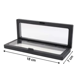 Transparent Floating Jewelry Display Box – 18x7 cm Magnetic Case