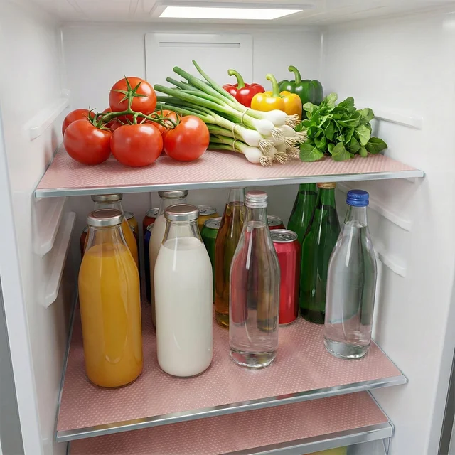 Transparent Fridge Mat – Durable Spill Protection, 4-Pc Set