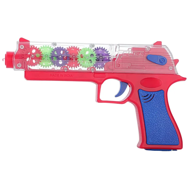 Transparent Gear Toy Gun – 3D Lights & Music for Kids | Aditi